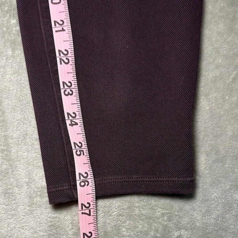 Spanx Jean-ish Leggings Women Size L Crop Ankle Twill Burgundy Slimming Seamless - Picture 7 of 13